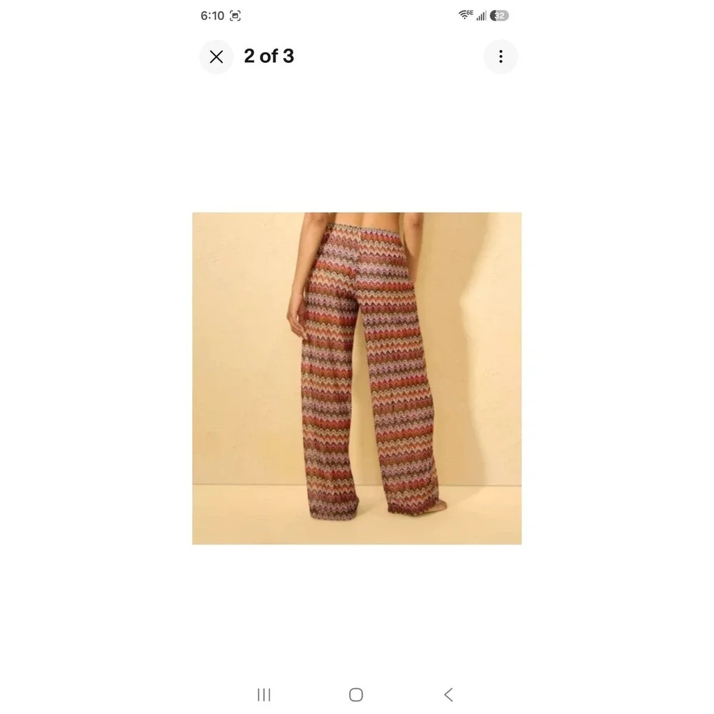 Women's LG Zig-Zag Beachy Crochet Swim Cover Up Pants Shade & Shore Multi (280)